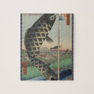 Japanische Koi-Fisch-Festflagge Antik