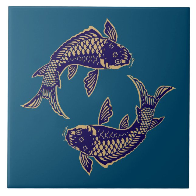 Japanische Koi-Fische Fliese (Vorderseite)