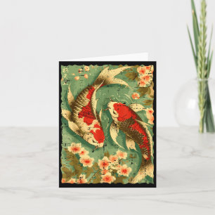 Japanische Koi-Fische Kirschblüten Sakura Kunst Mä Karte