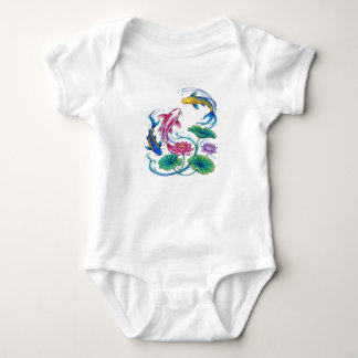 Japanische Koi-Fische Lotus Mandala Traditioneller Baby Strampler