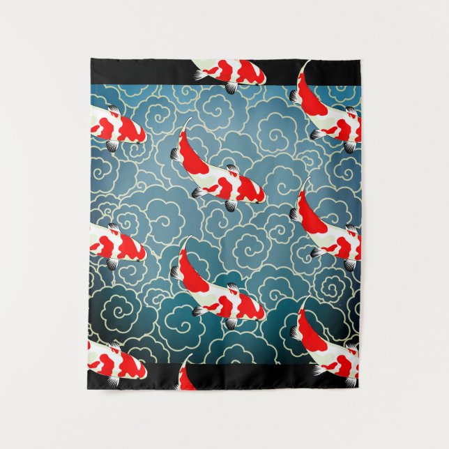 JAPANISCHE KOI FISCHE Tapisserie Wandteppich (Vorderseite)