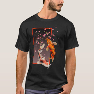 Japanische Koi Fische und Blume T-Shirt