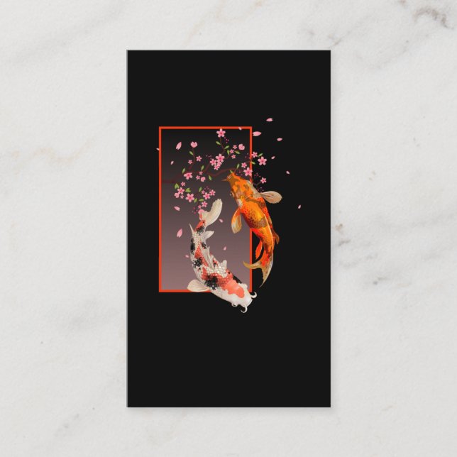 Japanische Koi Fische und Blume Visitenkarte (Vorderseite)