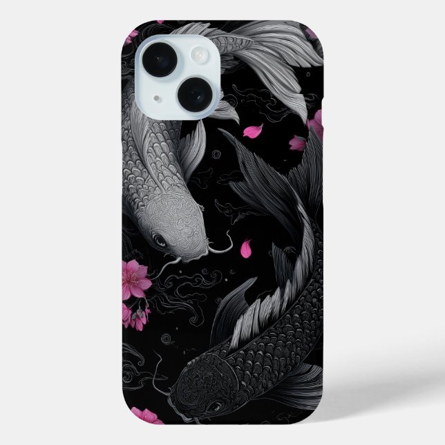 Japanische Koi Fish Dunkle Mode Case-Mate iPhone Hülle (Rückseite)