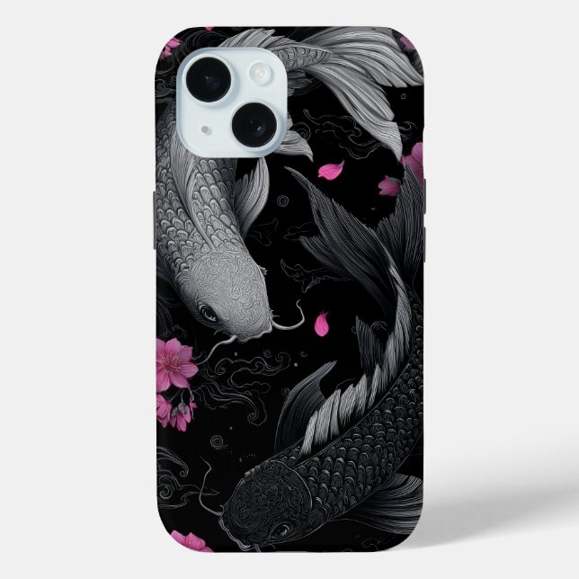 Japanische Koi Fish Dunkle Mode Case-Mate iPhone Hülle (Rückseite)
