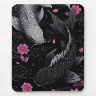 Japanische Koi Fish Dunkle Mode Mousepad
