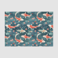 Japanische Koi Fish Pond-Dekoupage