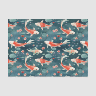 Japanische Koi Fish Pond-Dekoupage Seidenpapier