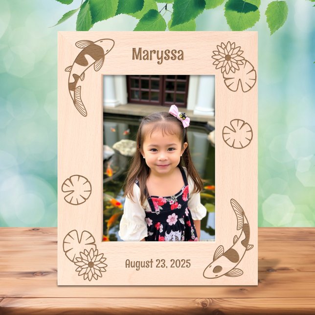 Japanische Koi Fish Water Lily 12x18 Geätzte Rahmen (Von Creator hochgeladen)