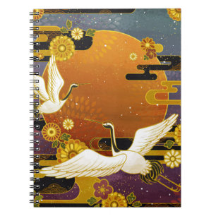 Japanische Kran-Vogel-Illustrationsfläche Notizblock
