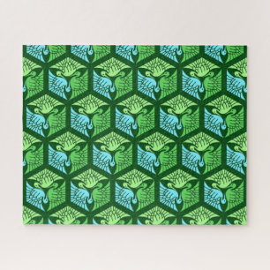 Japanische Krane, Jade Green und Light Blue