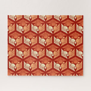 Japanische Krane, Mandarin und leichte Orange