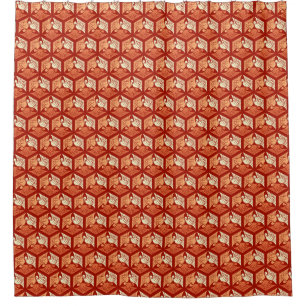 Japanische Krane, Mandarin und leichte Orange Duschvorhang