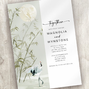 Japanische Krane Moderne Hochzeit Einladung