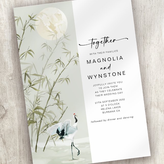 Japanische Krane Moderne Hochzeit Einladung (Von Creator hochgeladen)