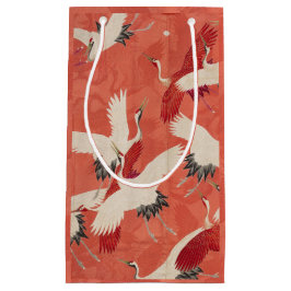 Japanische Krane Red Kimono Geschenktasche Kleine Geschenktüte