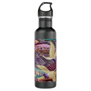 Japanische Krane Traditionelles Design Lila Edelstahlflasche