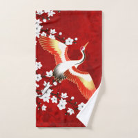 Japanische Krane Weißkirsche Blossom Rot