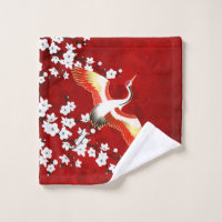 Japanische Krane Weißkirsche Blossom Rot
