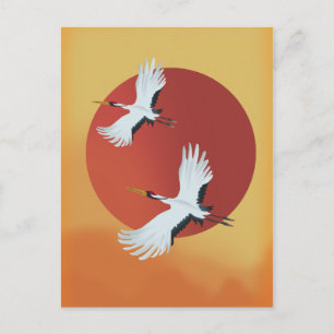 Japanische Kraniche Postkarte