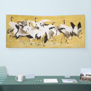 Japanische Kraniche Vintage Vogel Klassiker Banner