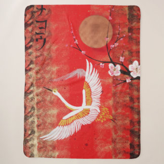 Japanische Kransonne Japanische Sakura Rot Blanket Sherpadecke