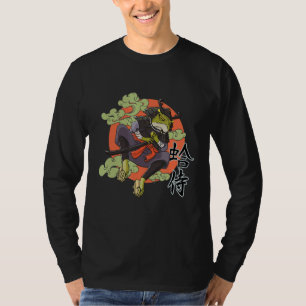 japanische Kröte mit Kostümsamurais und Katana T-Shirt