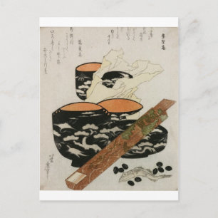 Japanische Küche und Fisch um 1800 Postkarte