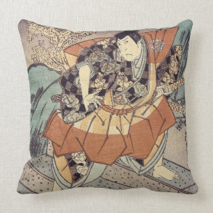 Japanische Kunst - ein Samurai in der Kissen