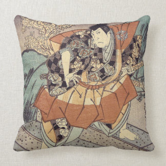 Japanische Kunst - ein Samurai in der Kissen