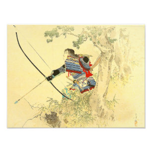 Japanische Kunst - ein Samurai mit einem Longbow Fotodruck