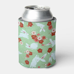 Japanische Kunst: Grüne Sakuras und Kaninchen könn Dosenkühler