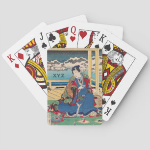 Japanische Kunst individuell gestaltete Monogramm- Spielkarten