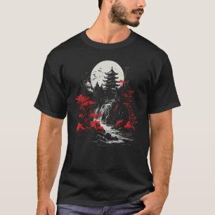Japanische Kunst Japan Natur Rot Ästhetik Zen-Gart T-Shirt