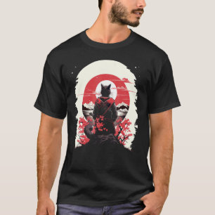 Japanische Kunst Katze Ninja Ukiyo-e Stil Samurai  T-Shirt