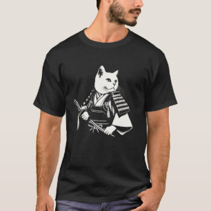 Japanische Kunst Katzenkrieger Cosplay Schwertkämp T-Shirt
