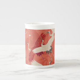 Japanische Kunst Kimono Cranes Knochensteine China Prozellantasse