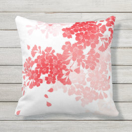 Japanische Kunst rot u. rosa Blumen mit Blumen Kissen Für Draußen