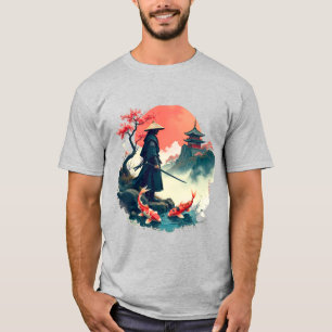 Japanische Kunst – Samurai im Garten T-Shirt