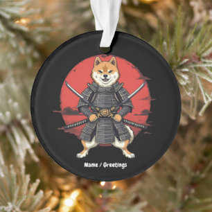 Japanische Kunst Shiba Inu Samurai Grafik Design Ornament