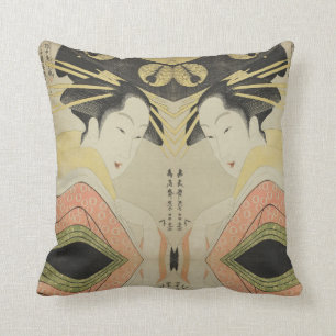 Japanische Kunst von Chokosai Eisho Kissen