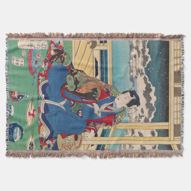 Japanische Kunst-Wurfsdecke Decke (Vorderseite)