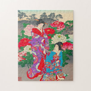 Japanische Kunst - zwei Frauen, die im
