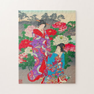 Japanische Kunst - zwei Frauen, die im