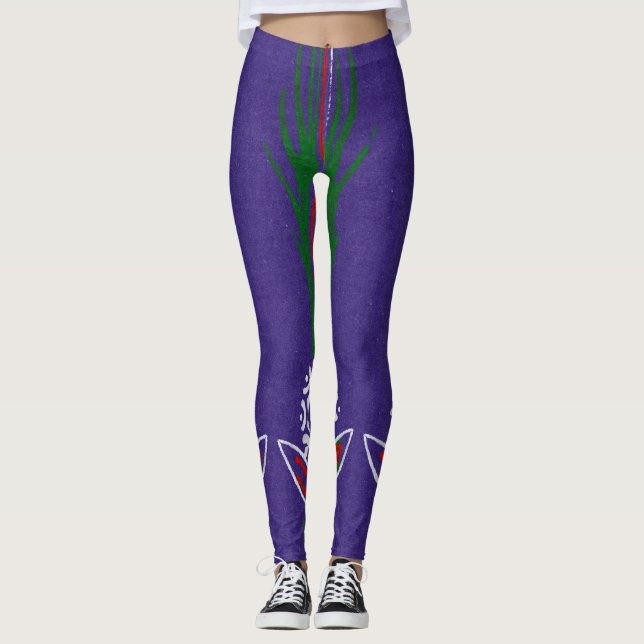 JAPANISCHE KÜNSTLERIN KORIN BLAUE LEGGINGS (Vorderseite)