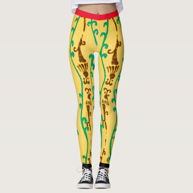 JAPANISCHE KÜNSTLERIN KORIN PRINTED LEGGINGS YELLO (Vorderseite)