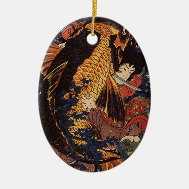 Japanische Kunstverzierung Keramikornament (Vorne)