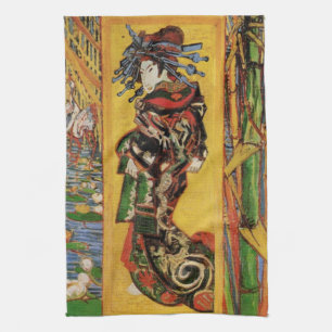 Japanische Kurtisane Oiran von Vincent van Gogh Geschirrtuch