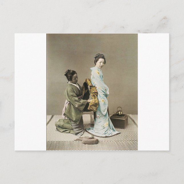 Japanische Lady Geisha Vintag Art Postkarte (Vorderseite)