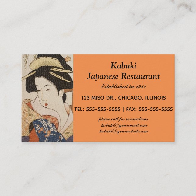 Japanische Lady Painting Visitenkarte (Vorderseite)